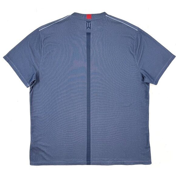 Nike Polo Shirt Mens Size 2XL Blue Tiger Woods Blade Collar Snap Dri-Fit CT3799 - Picture 4 of 12